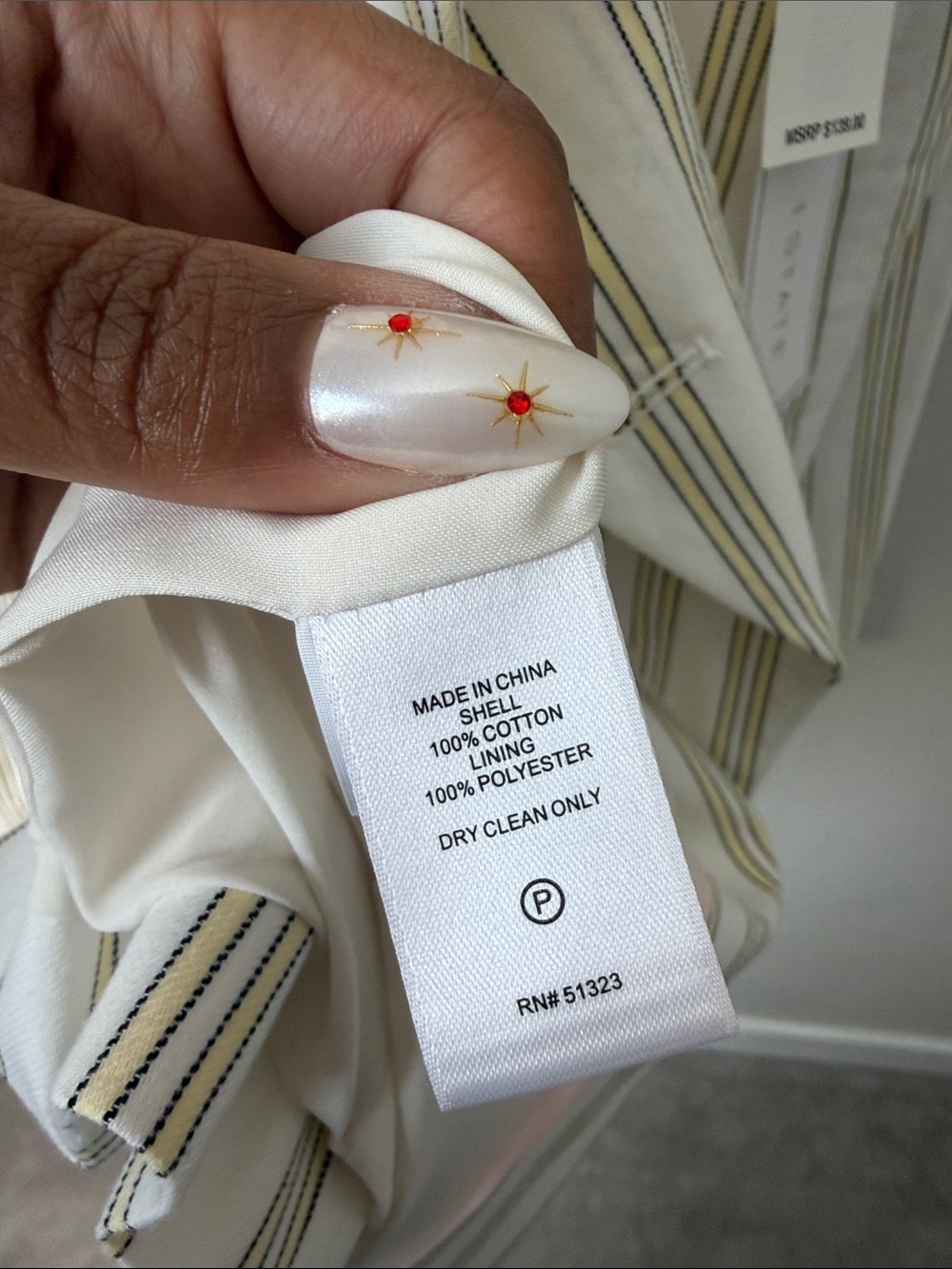NWT 1. State Cotton Blazer in Lemon Merengue Stripe Size 8 - Picture 6 of 7